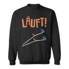 Läuft Krückück [German Language] Black S Sweatshirt